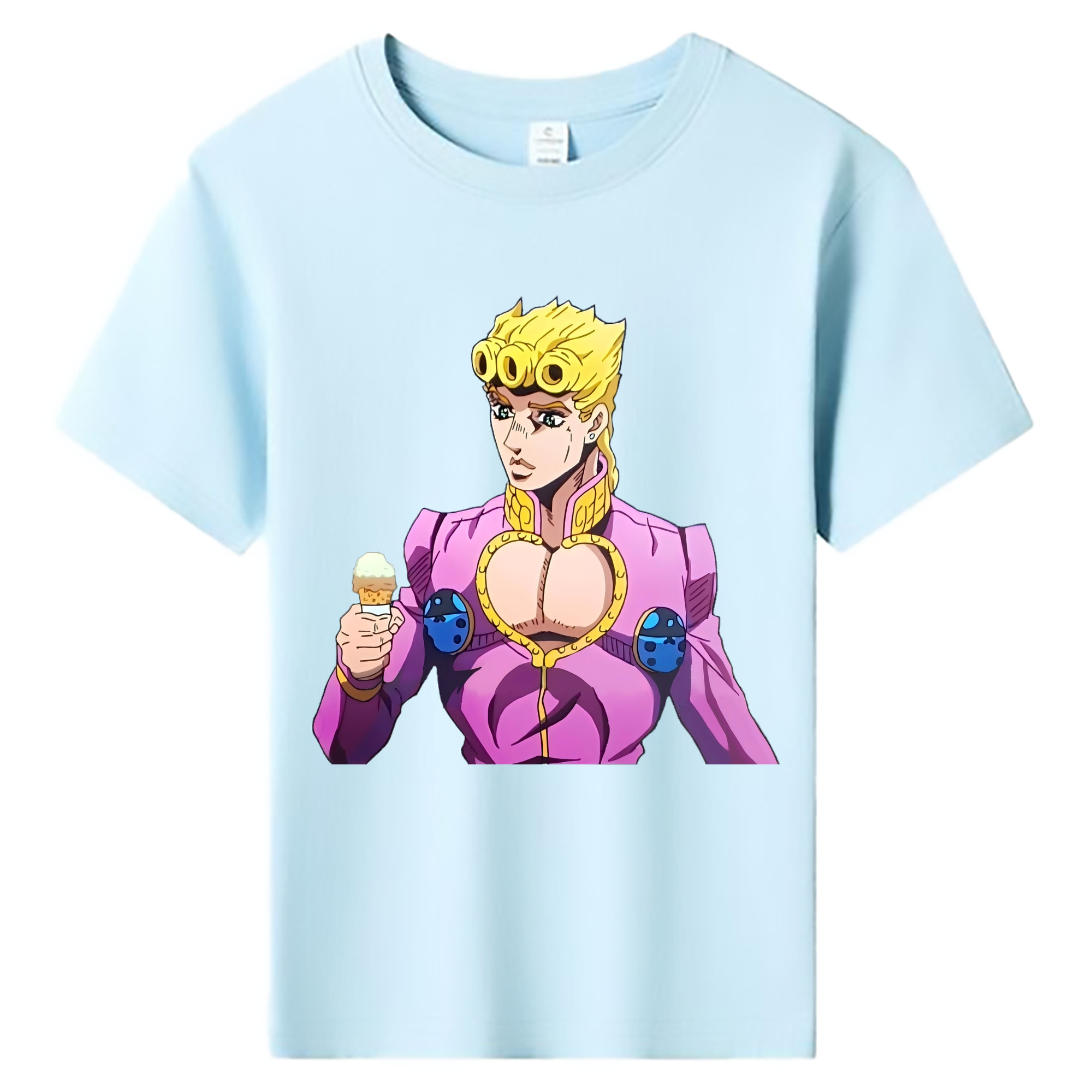 （画像用） ジョジョの奇妙な冒険 ジョルノ?ジョバァーナ JoJo's Bizarre Adventure Giorno Giovanna 綿100％キッズTシャツ（フロントプリント）